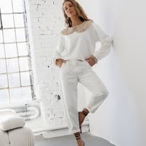 Xana Collection Bluza z Kołnierzykiem Śmietanka 169 zł