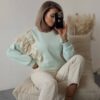 Xana Collection Bluza z Koronką Miętowa 159 zł