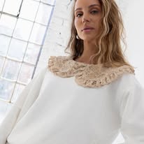 Xana Collection Bluza z Kołnierzykiem Śmietanka 169 zł