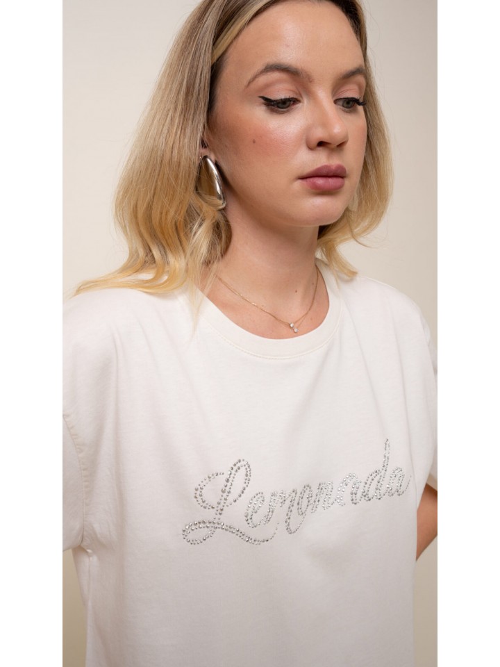 Lemonada T-shirt Dekatyzowany z Cyrkoniami Beżowy 119 zł