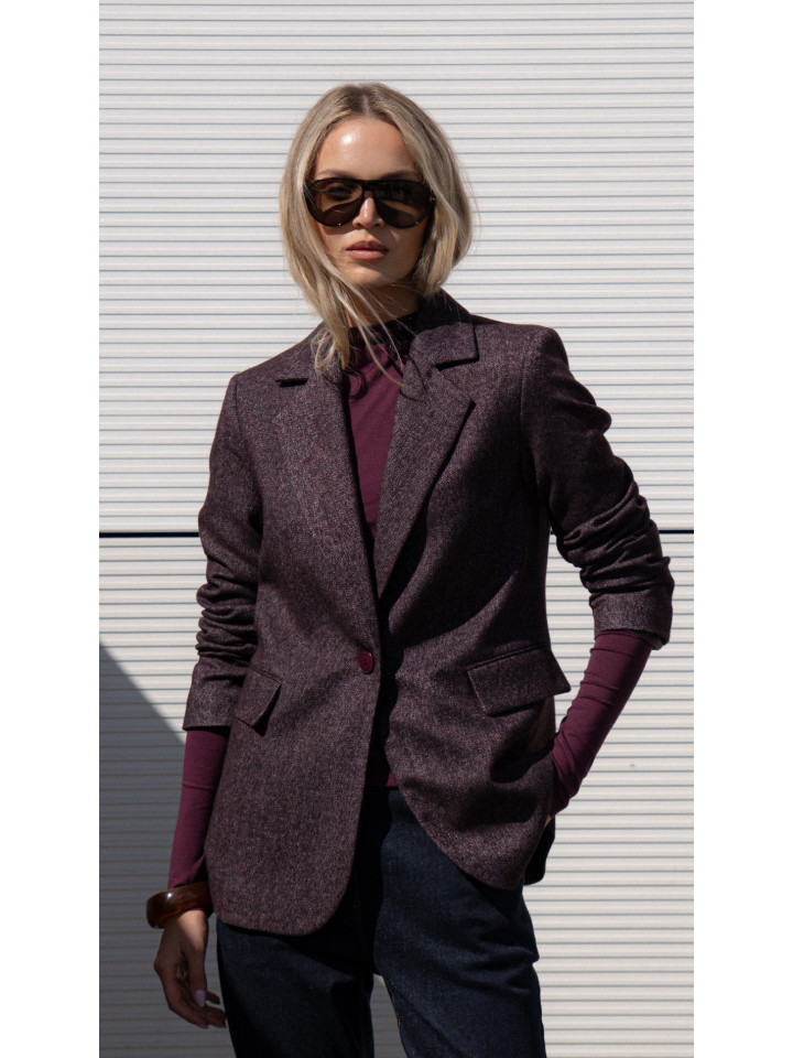 Lemonada Żakiet Wool Jodełka Bakłażan 329 zł