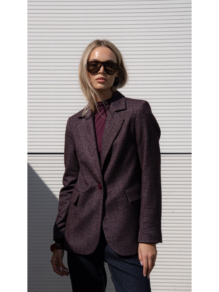 lemonada-marynarka-valentina-baklazan (2) Lemonada Żakiet Wool Jodełka Bakłażan 329 zł