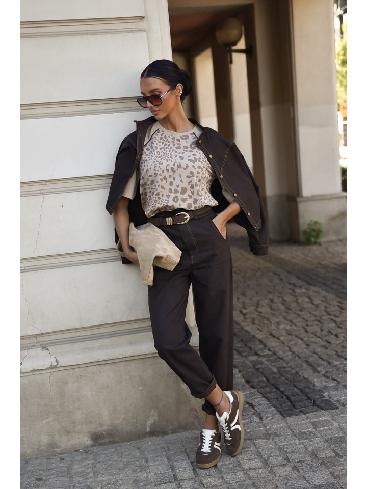 Xana Collection T-shirt Kamilla Panterka Beż 109 zł