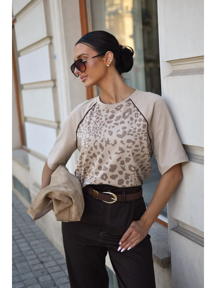 Xana Collection T-shirt Kamilla Panterka Beż 109 zł