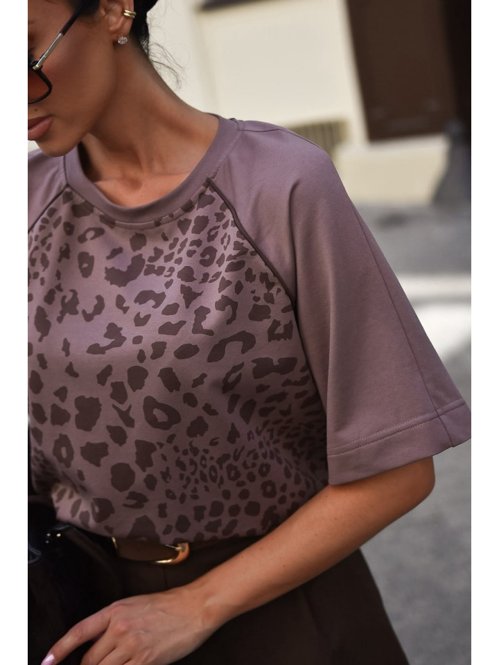 Xana Collection T-shirt Kamilla Panterka Mocca 109 zł