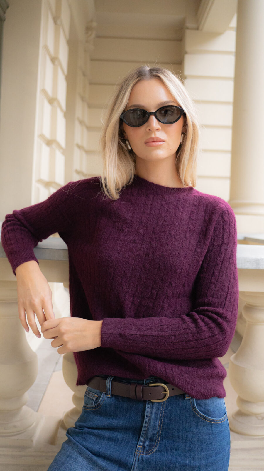 Lemonada Sweter Warkocze Śliwka 139 zł