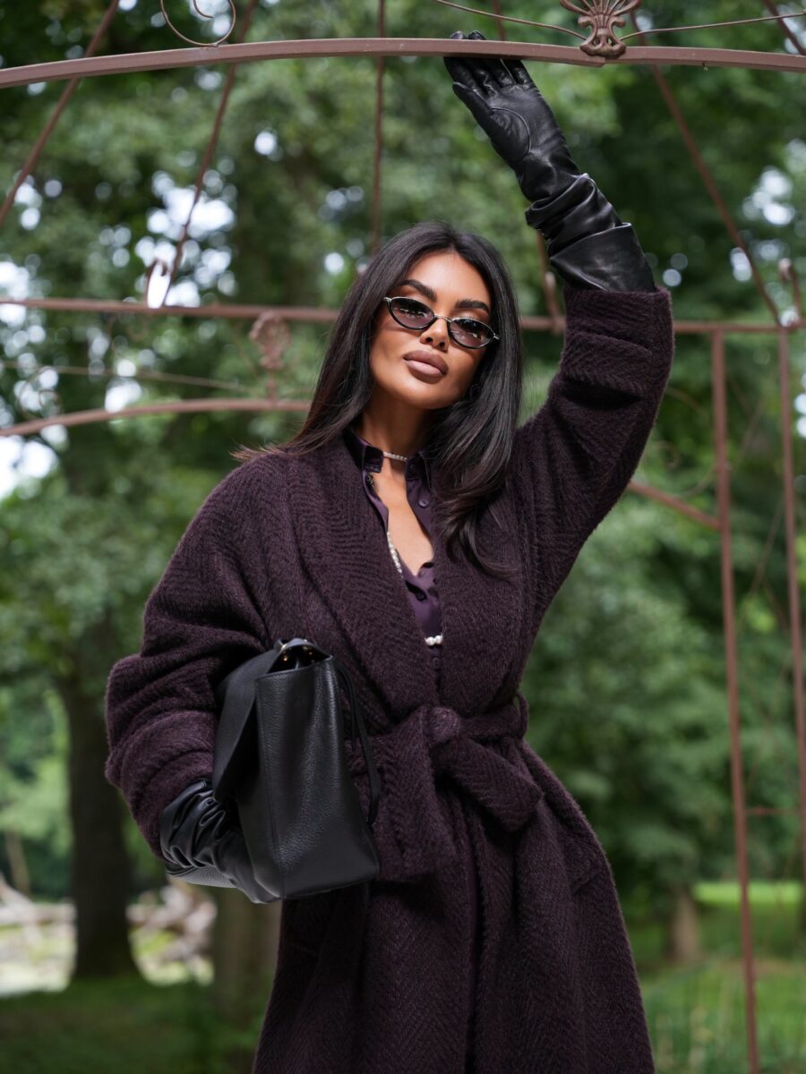 Edan Płaszcz Wool Śliwka 599 zł