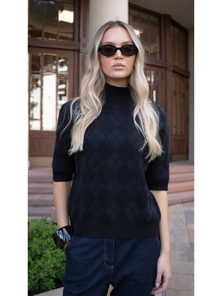 Lemonada Sweter Półgolf Romby Czarny 149 zł