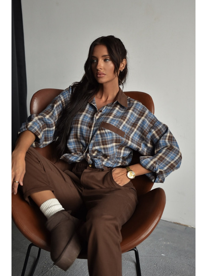 Xana Collection Koszula Luiza Niebieska Krata 169 zł
